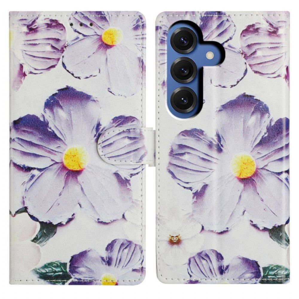 Folio-hoesje Samsung Galaxy S26 Plus Telefoonhoesje Paarse Bloemen