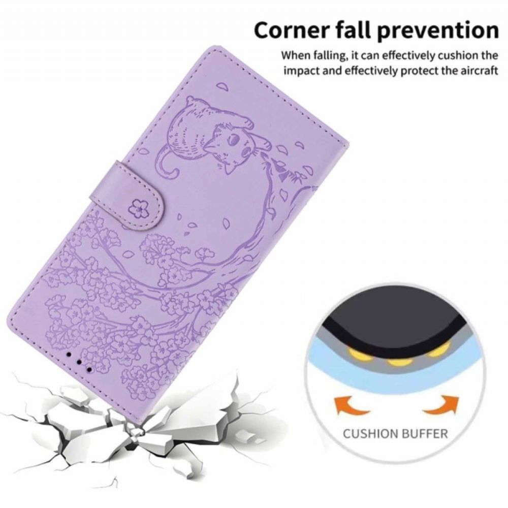 Folio-hoesje Samsung Galaxy S26 Plus Telefoonhoesje Patroon Met Boom En Kat