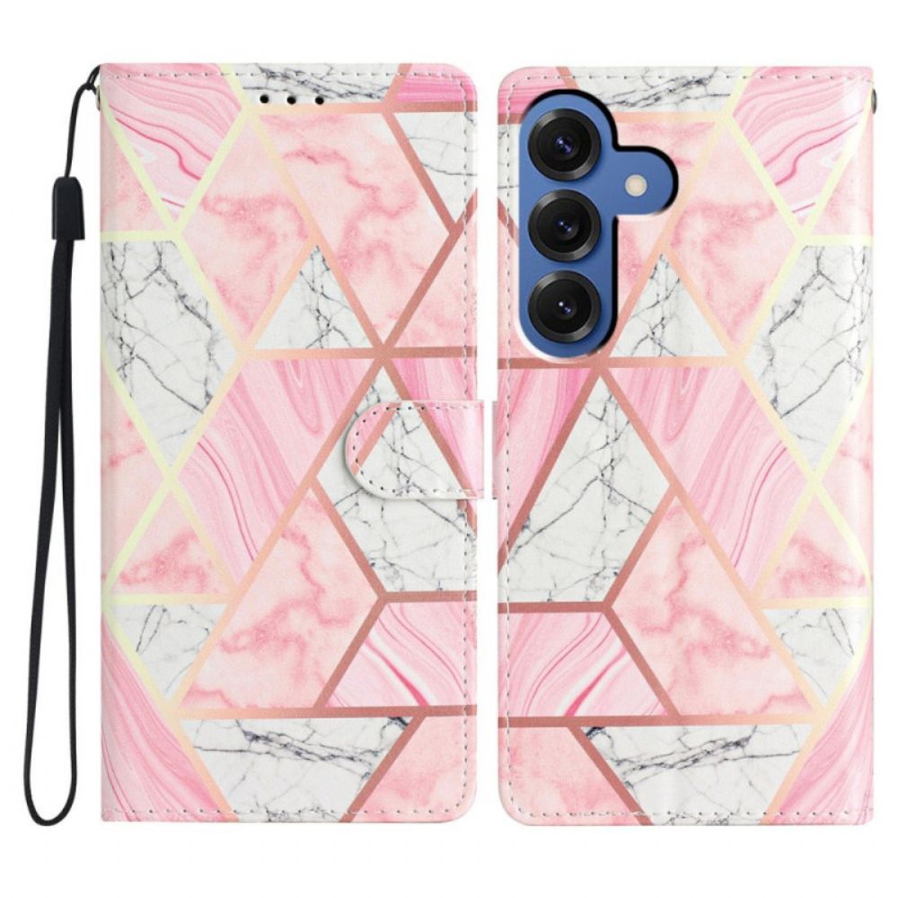 Folio-hoesje Samsung Galaxy S26 Plus Telefoonhoesje Roze Marmer