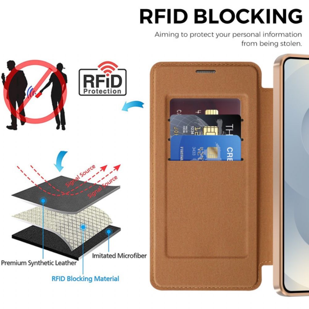 Folio-hoesje Voor Samsung Galaxy S26 Plus Gevoerde Rfid-kaarthouder