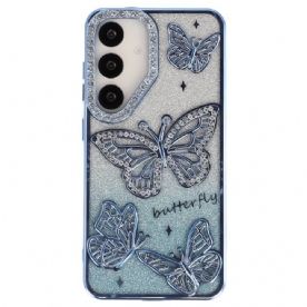 Hoesje Samsung Galaxy S26 Plus 3d-vlinders En Strass-steentjes