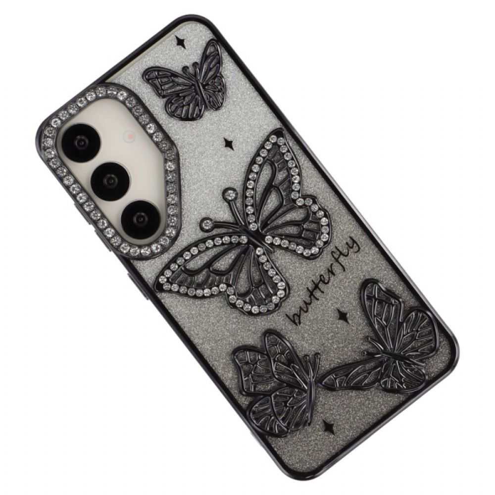 Hoesje Samsung Galaxy S26 Plus 3d-vlinders En Strass-steentjes