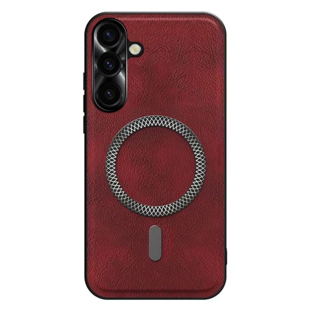 Hoesje Samsung Galaxy S26 Plus Lensframe Met Lederlook En Metalen Frame