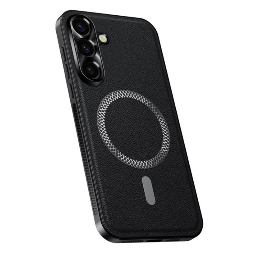 Hoesje Samsung Galaxy S26 Plus Lensframe Met Lederlook En Metalen Frame