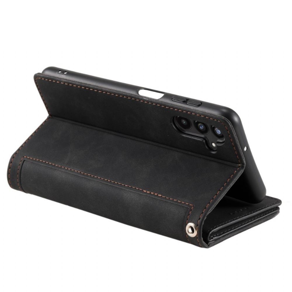 Leren Hoesje Samsung Galaxy S26 Plus 9 Kaartsleuven En Ritssluiting Bescherming Hoesje