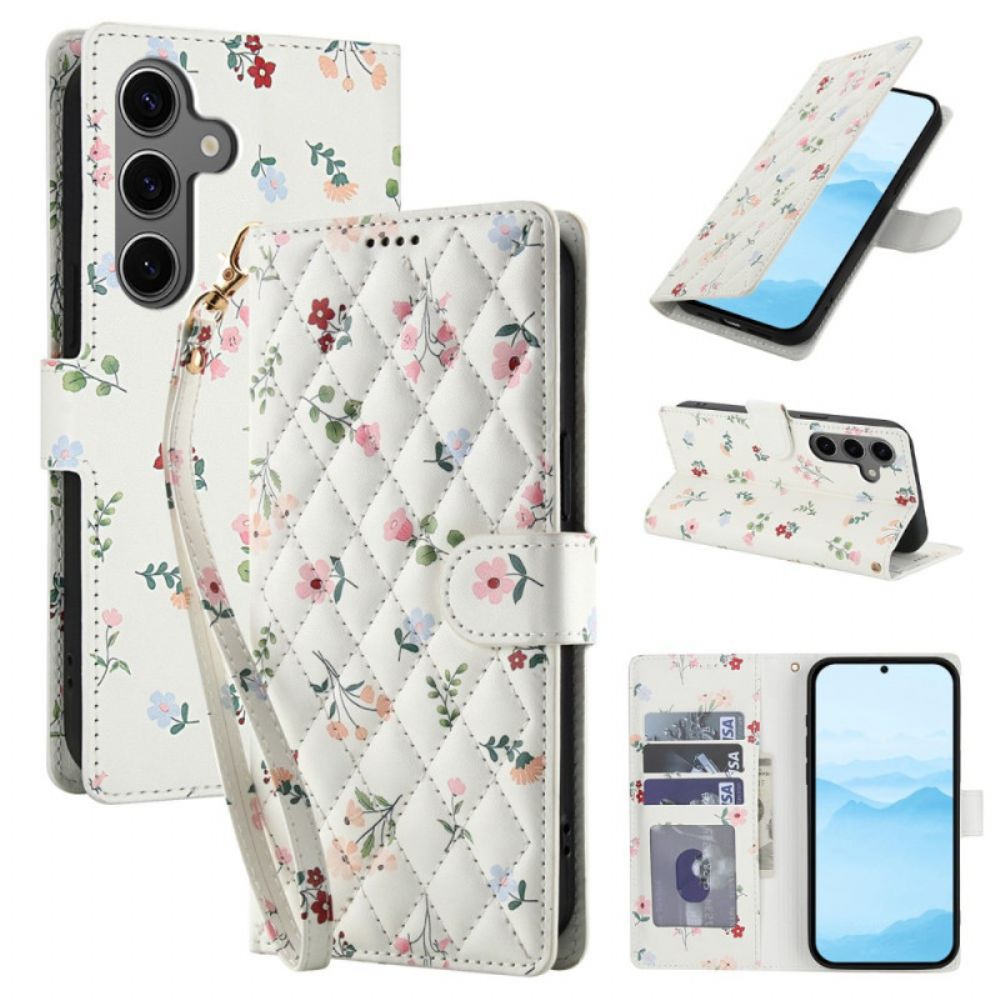 Leren Hoesje Samsung Galaxy S26 Plus Bloemenbandje