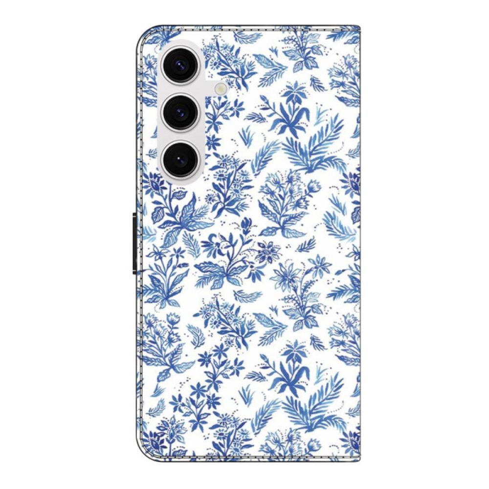 Leren Hoesje Samsung Galaxy S26 Plus Bloemenveld Bescherming Hoesje