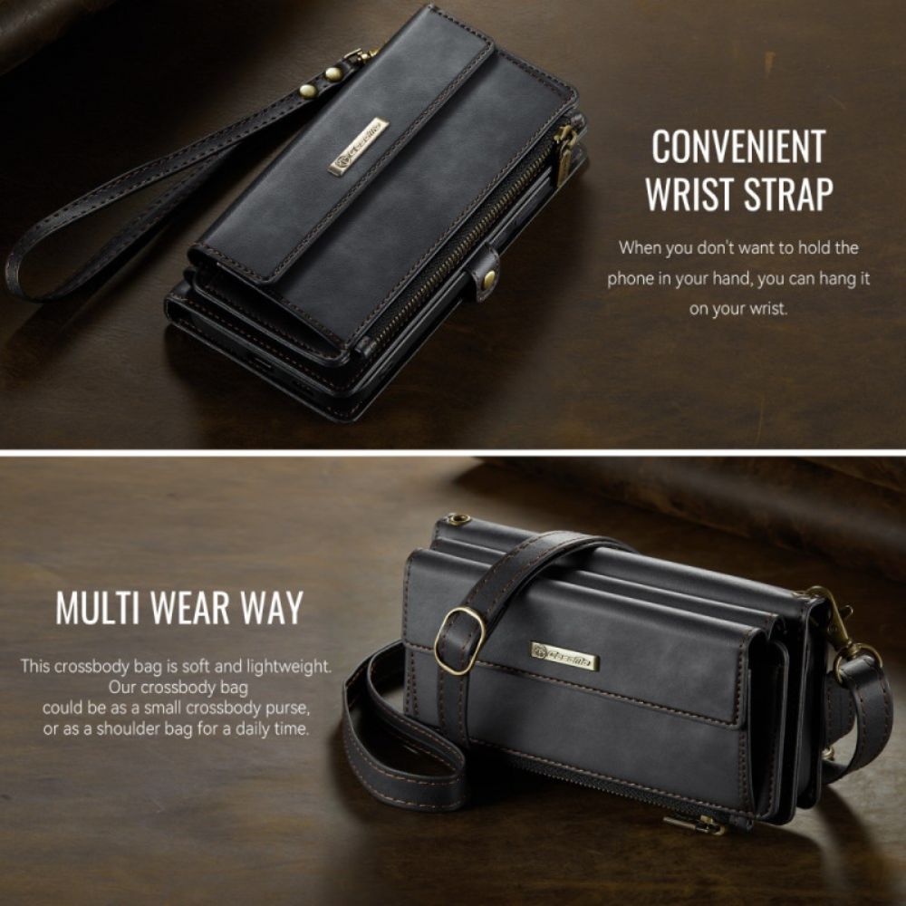 Leren Hoesje Samsung Galaxy S26 Plus Caseme Rfid-bescherming En Schouderband