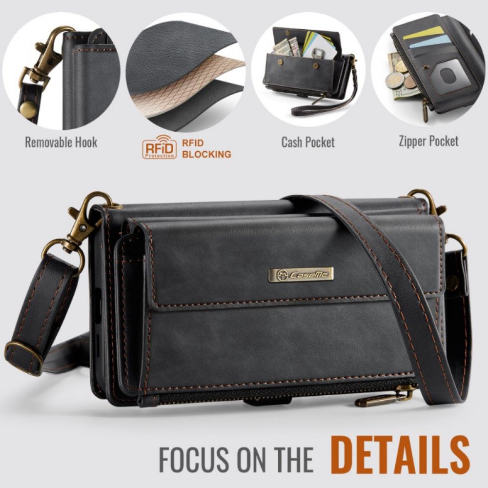 Leren Hoesje Samsung Galaxy S26 Plus Caseme Rfid-bescherming En Schouderband