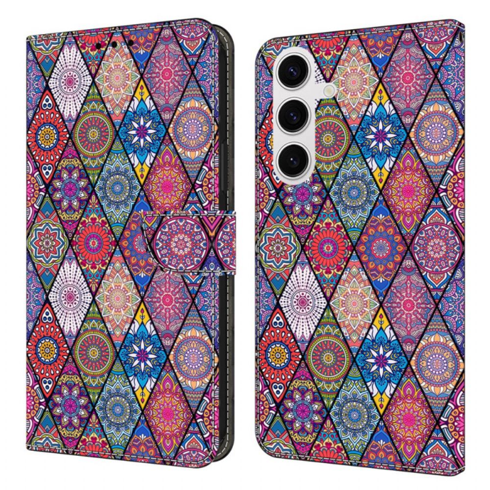 Leren Hoesje Samsung Galaxy S26 Plus Etnisch Patroon Bescherming Hoesje