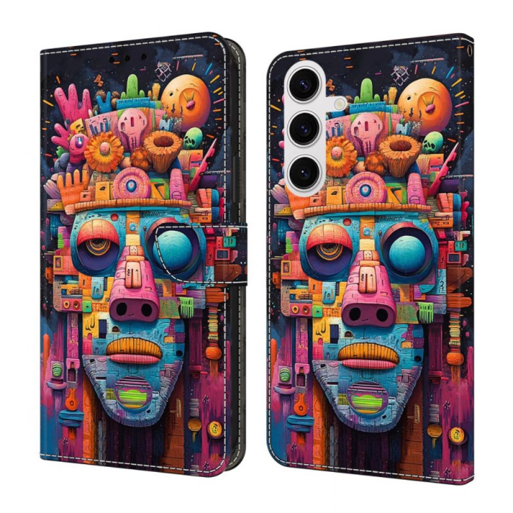 Leren Hoesje Samsung Galaxy S26 Plus Graffitiportret Bescherming Hoesje