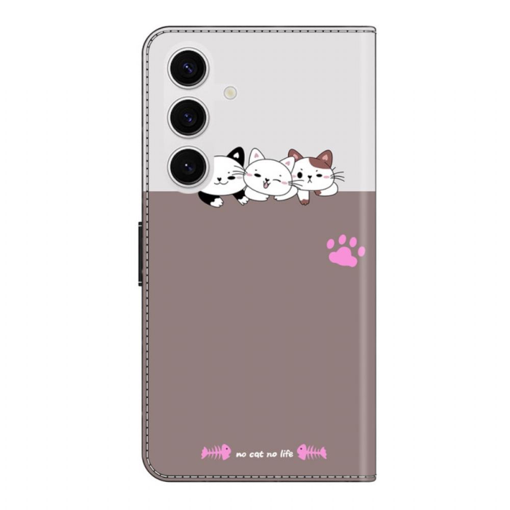 Leren Hoesje Samsung Galaxy S26 Plus Grafisch Katten Bescherming Hoesje