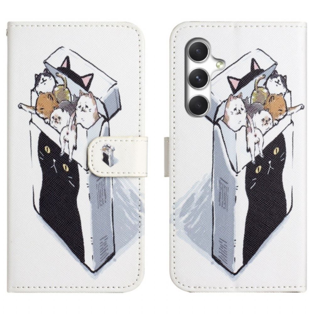 Leren Hoesje Samsung Galaxy S26 Plus Katten In Een Doos
