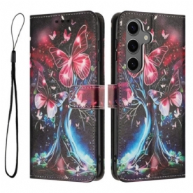 Leren Hoesje Samsung Galaxy S26 Plus Vlinderboom Bescherming Hoesje