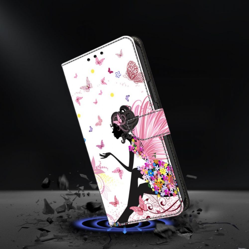 Leren Hoesje Samsung Galaxy S26 Plus Vlindervrouw Bescherming Hoesje
