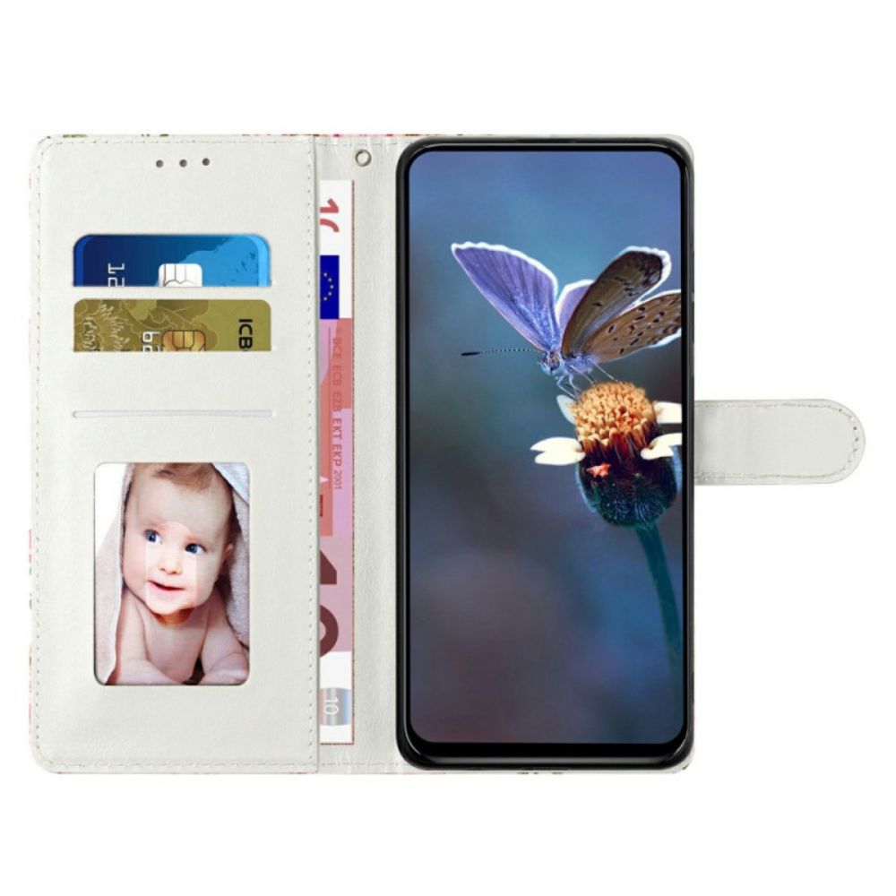 Leren Hoesje Samsung Galaxy S26 Plus Zwart-witte Vlinders Bescherming Hoesje