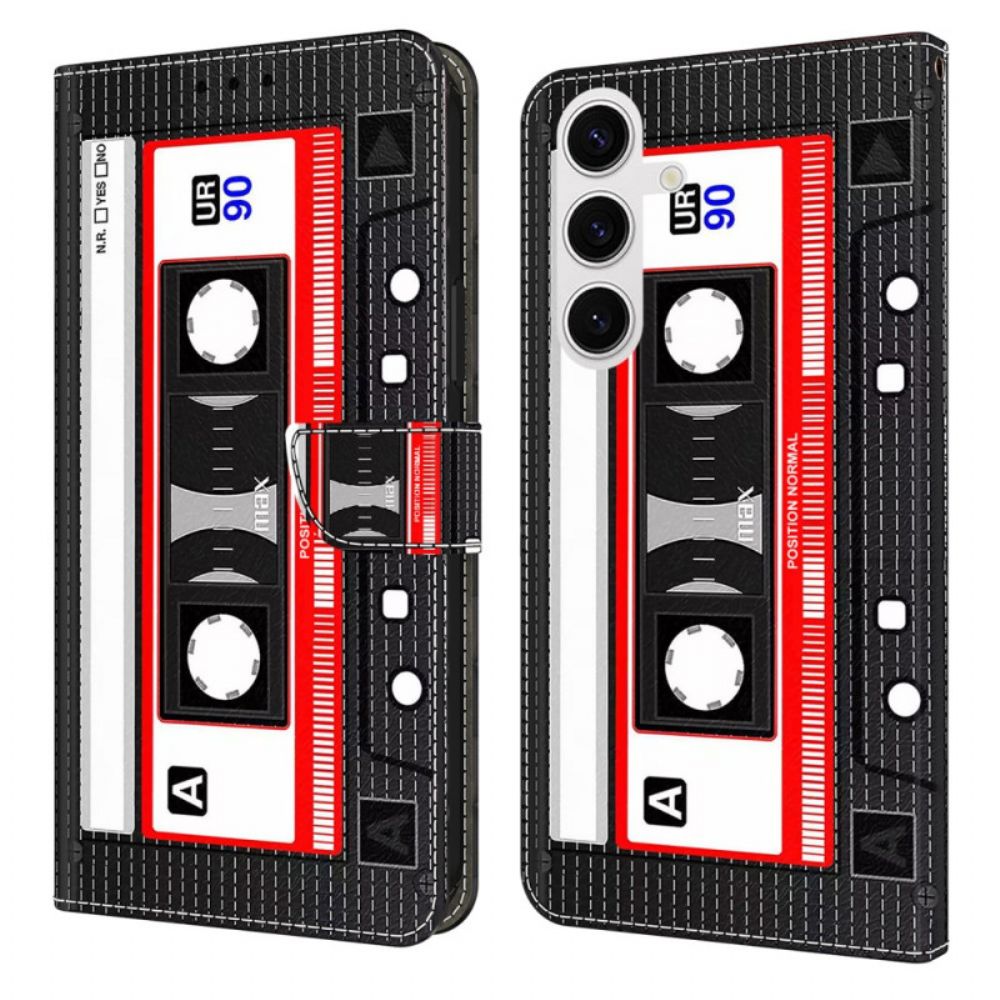 Leren Hoesje Voor Samsung Galaxy S26 Plus Cassettebandjepatroon