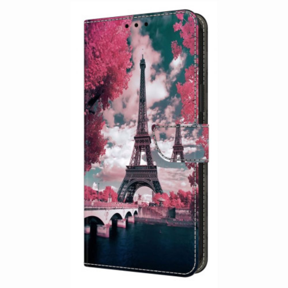 Leren Hoesje Voor Samsung Galaxy S26 Plus Eiffeltoren