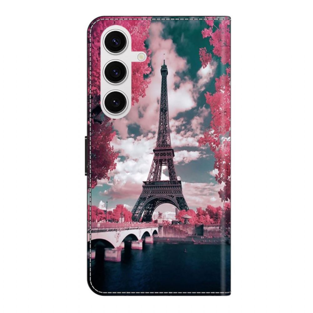 Leren Hoesje Voor Samsung Galaxy S26 Plus Eiffeltoren