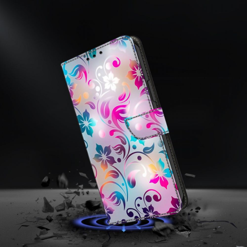 Leren Hoesje Voor Samsung Galaxy S26 Plus Handgemaakte Bloemen