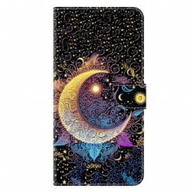 Leren Hoesje Voor Samsung Galaxy S26 Plus Heldere Maan