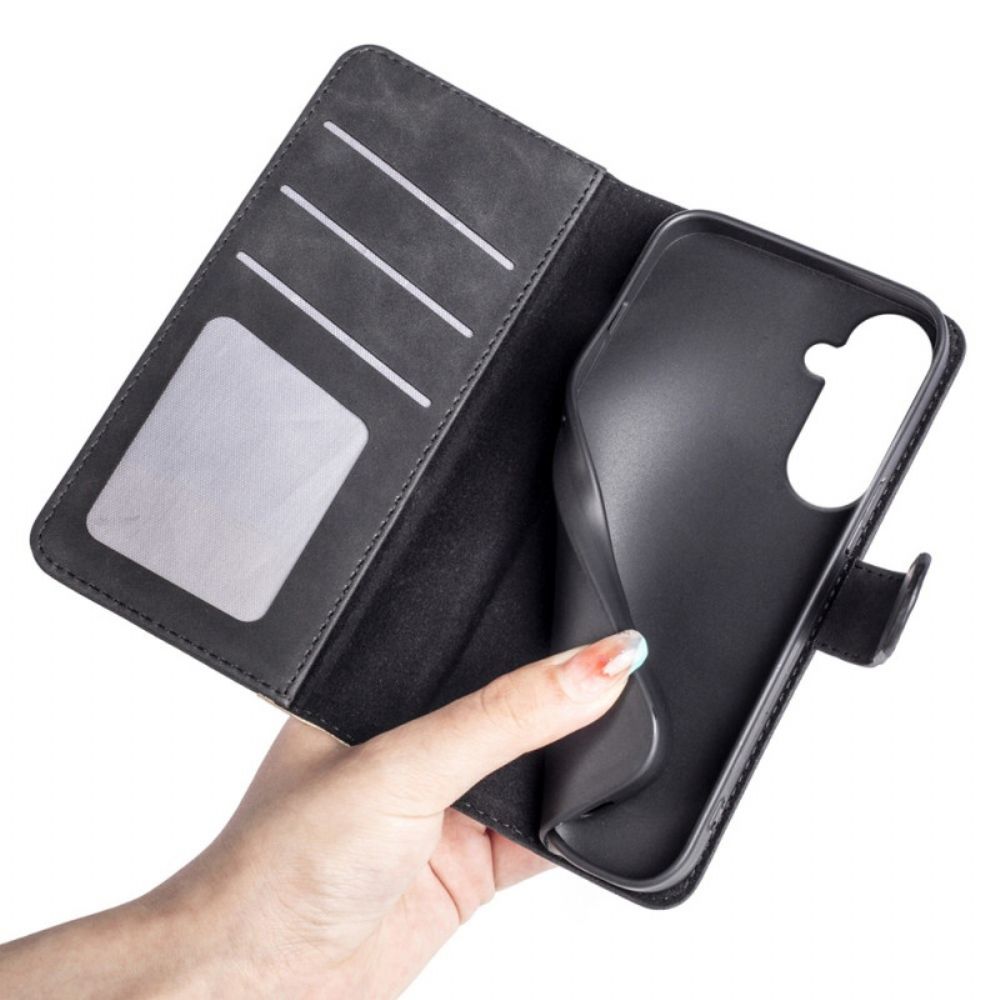 Leren Hoesje Voor Samsung Galaxy S26 Plus Tweekleurig Grafisch Ontwerp