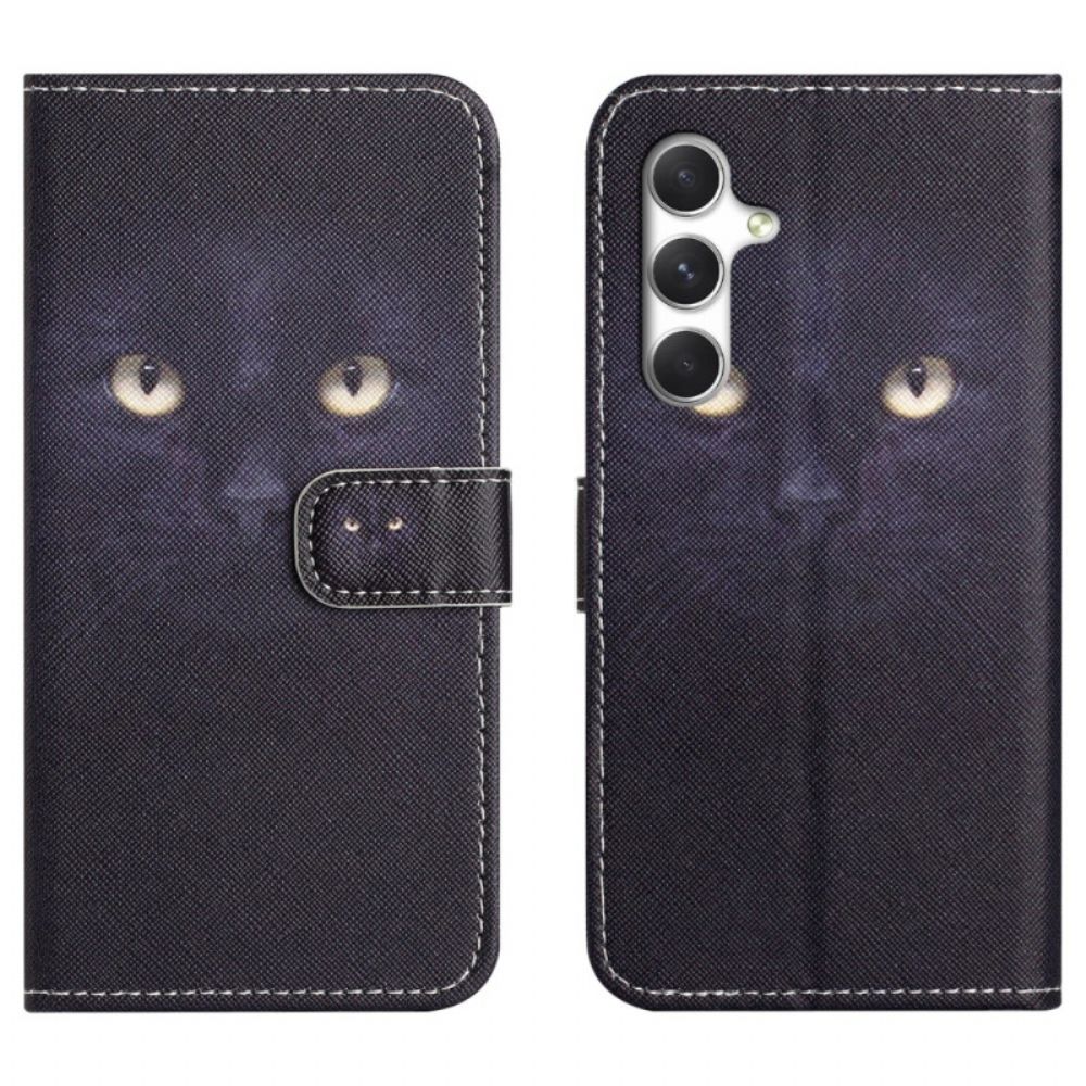 Leren Hoesje Voor Samsung Galaxy S26 Plus Zwarte Kat