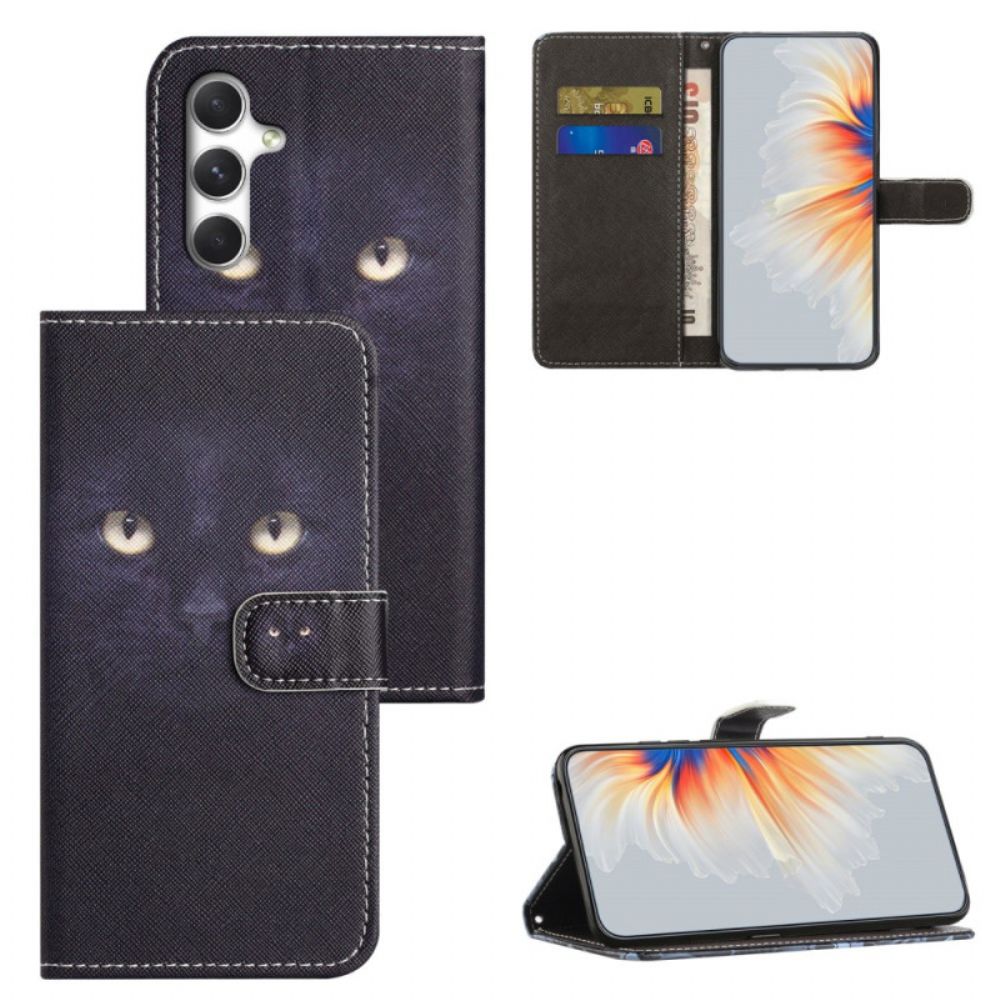 Leren Hoesje Voor Samsung Galaxy S26 Plus Zwarte Kat