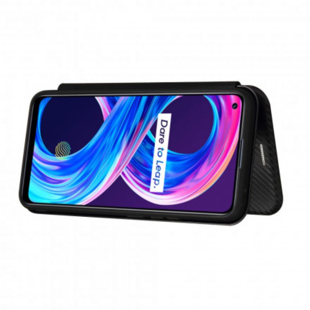 Bescherming Hoesje voor Realme 8 / 8 Pro Folio-hoesje Gekleurde Carbon Silicone