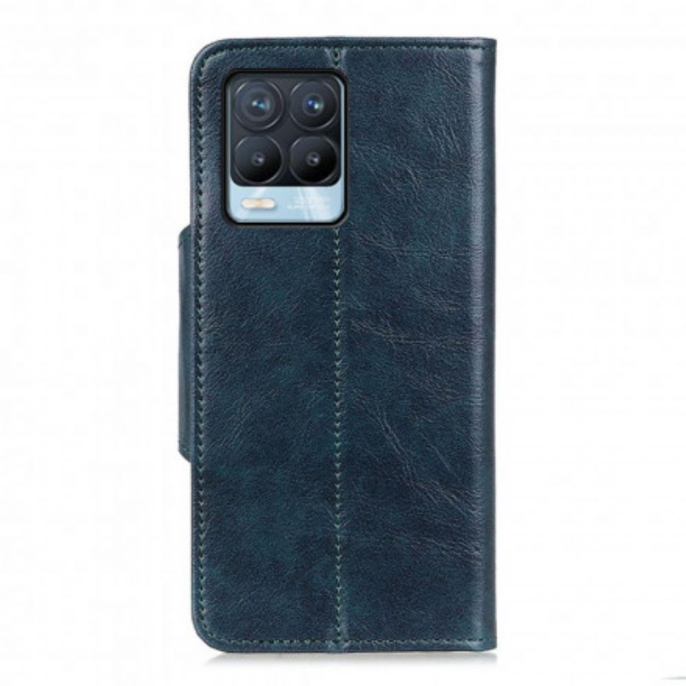 Leren Hoesje voor Realme 8 / 8 Pro Glanzend Imitatieleer Khazneh