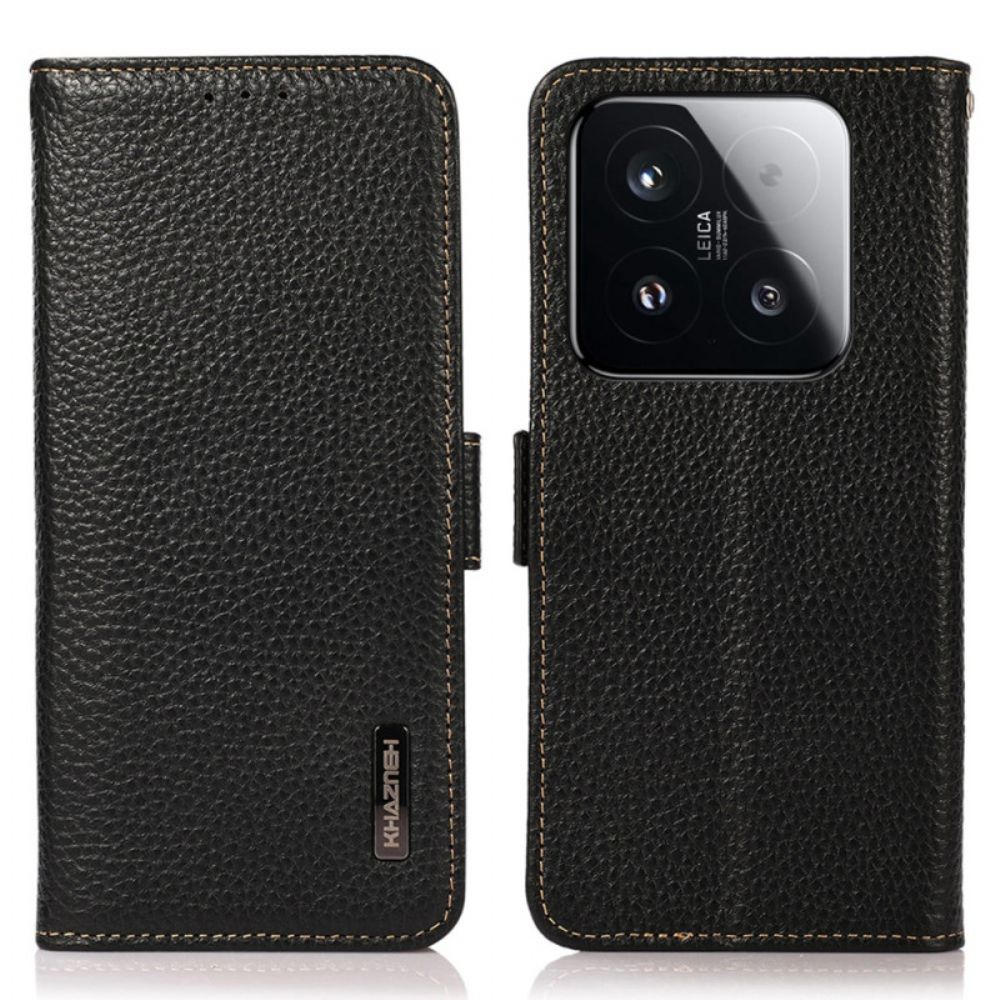 Bescherming Hoesje Xiaomi 15t Echt Leer Met Rfid-blokkering