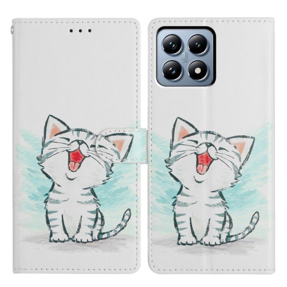 Flip Case Leren Xiaomi 15t Blij Katje
