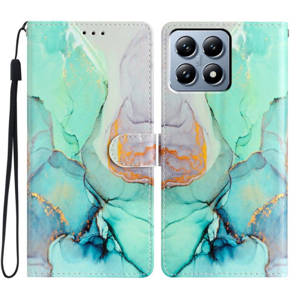 Folio-hoesje Xiaomi 15t Telefoonhoesje Groen Marmer