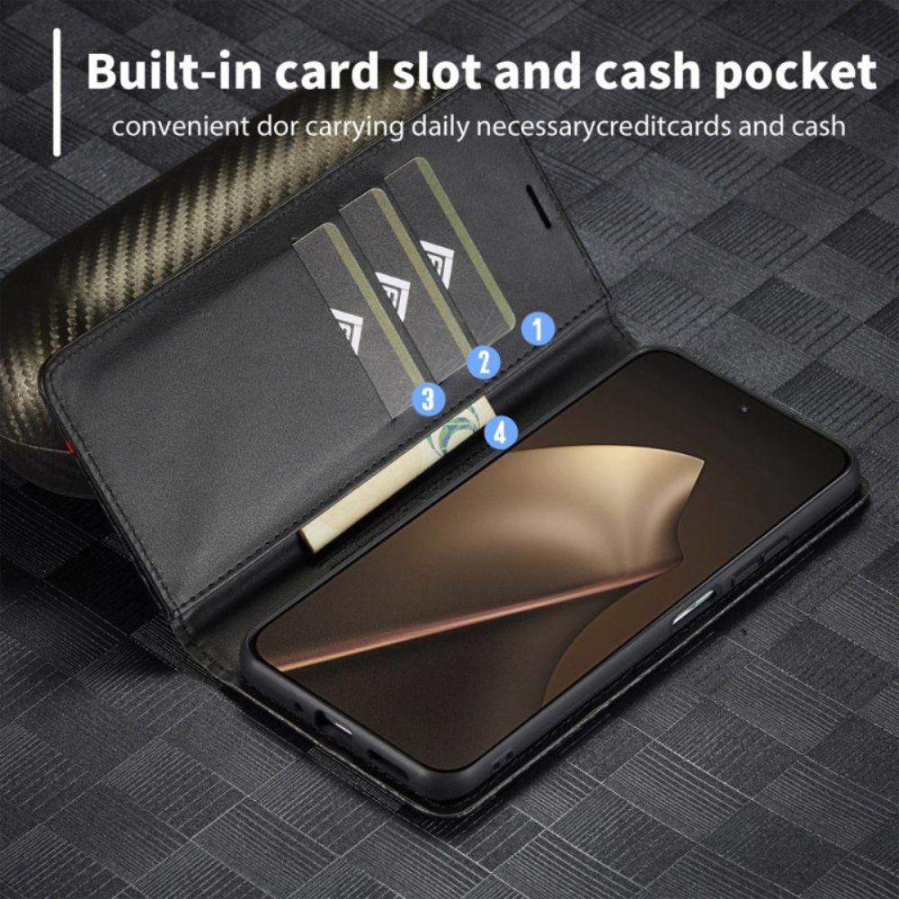 Folio-hoesje Xiaomi 15t Telefoonhoesje Koolstofvezel