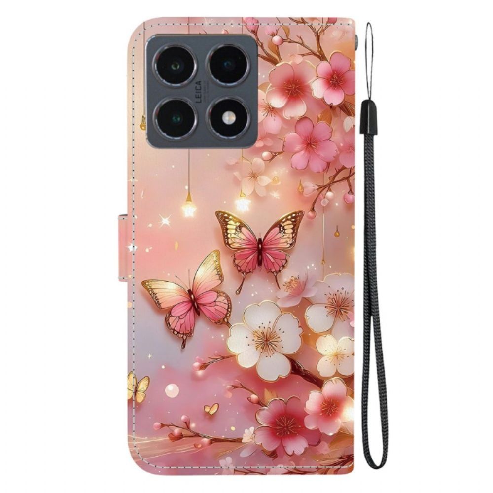 Folio-hoesje Xiaomi 15t Telefoonhoesje Lantaarnvlinders