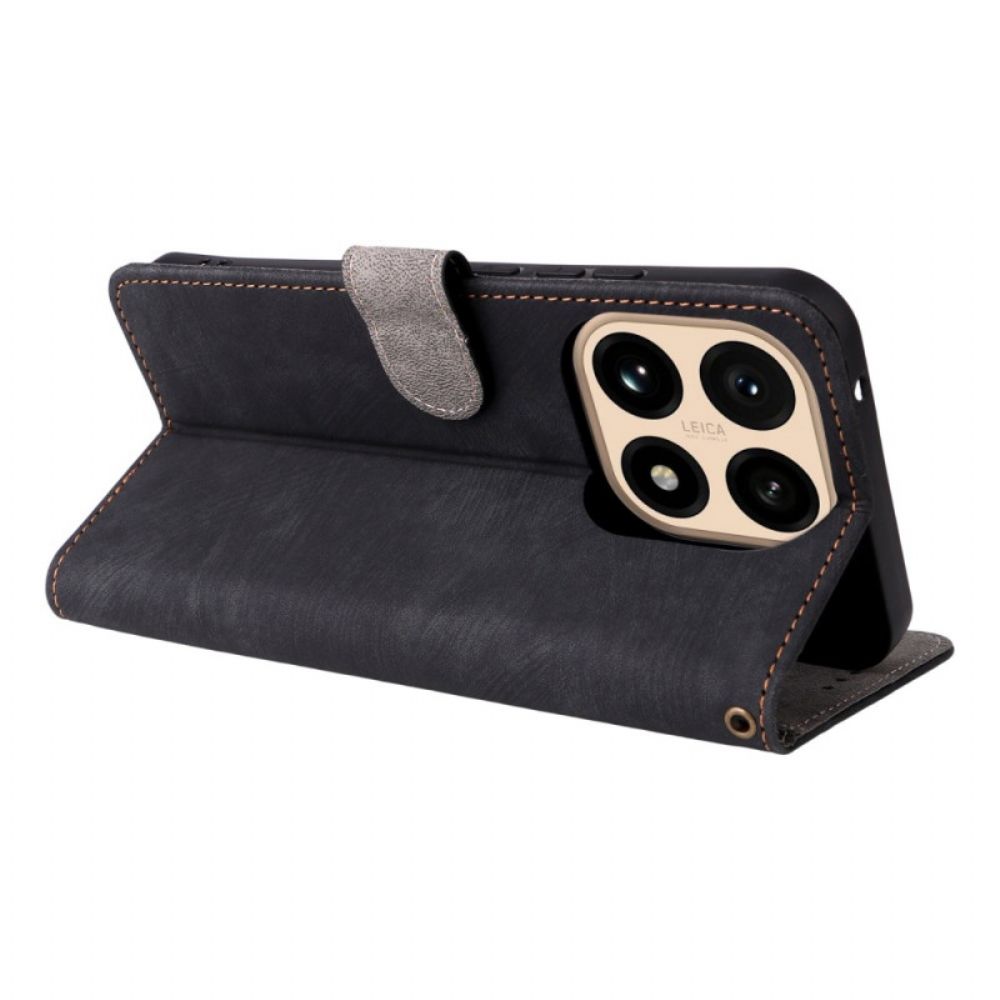 Folio-hoesje Xiaomi 15t Telefoonhoesje Suède-effect Met Rfid-bescherming