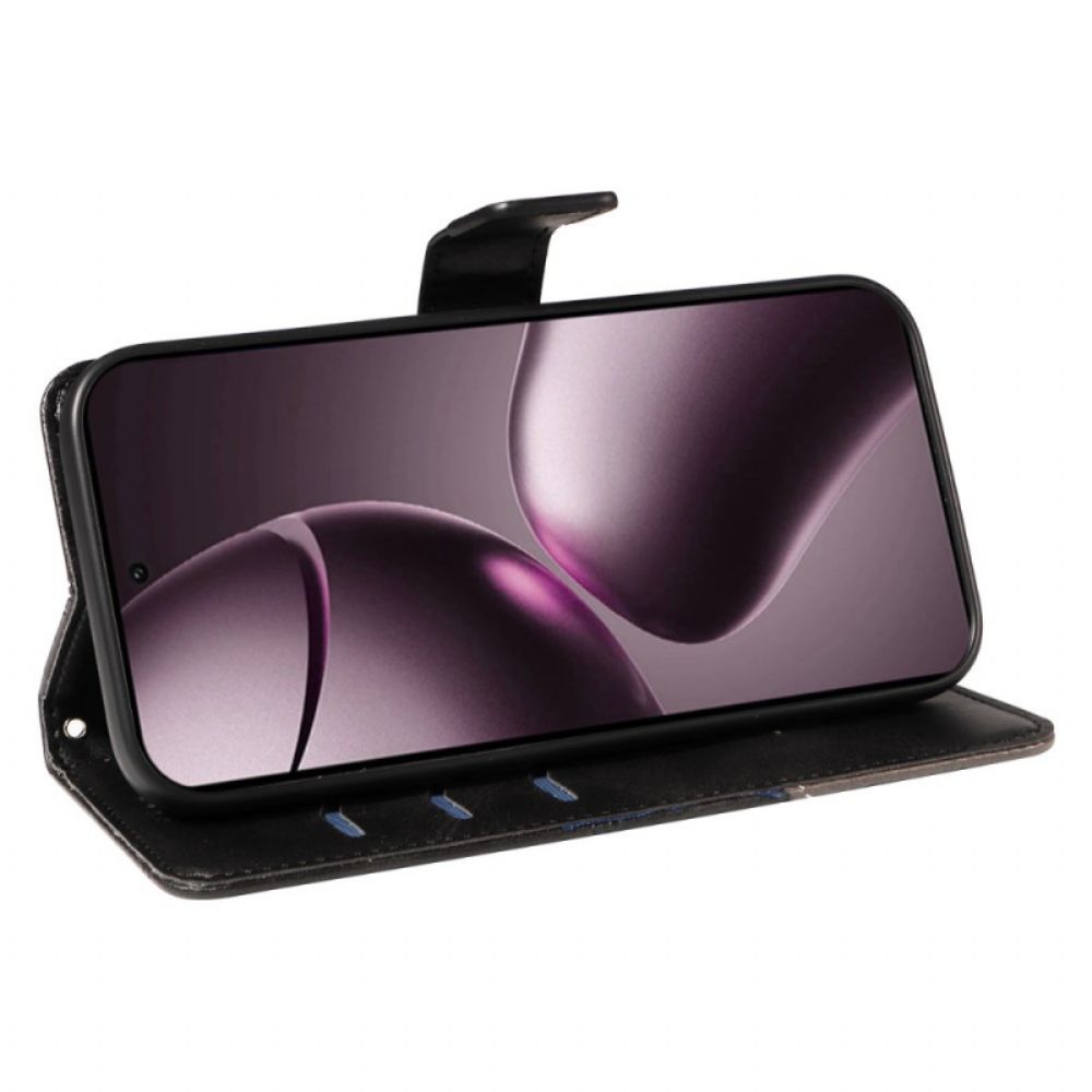 Folio-hoesje Xiaomi 15t Telefoonhoesje Tweekleurig En Lijnen