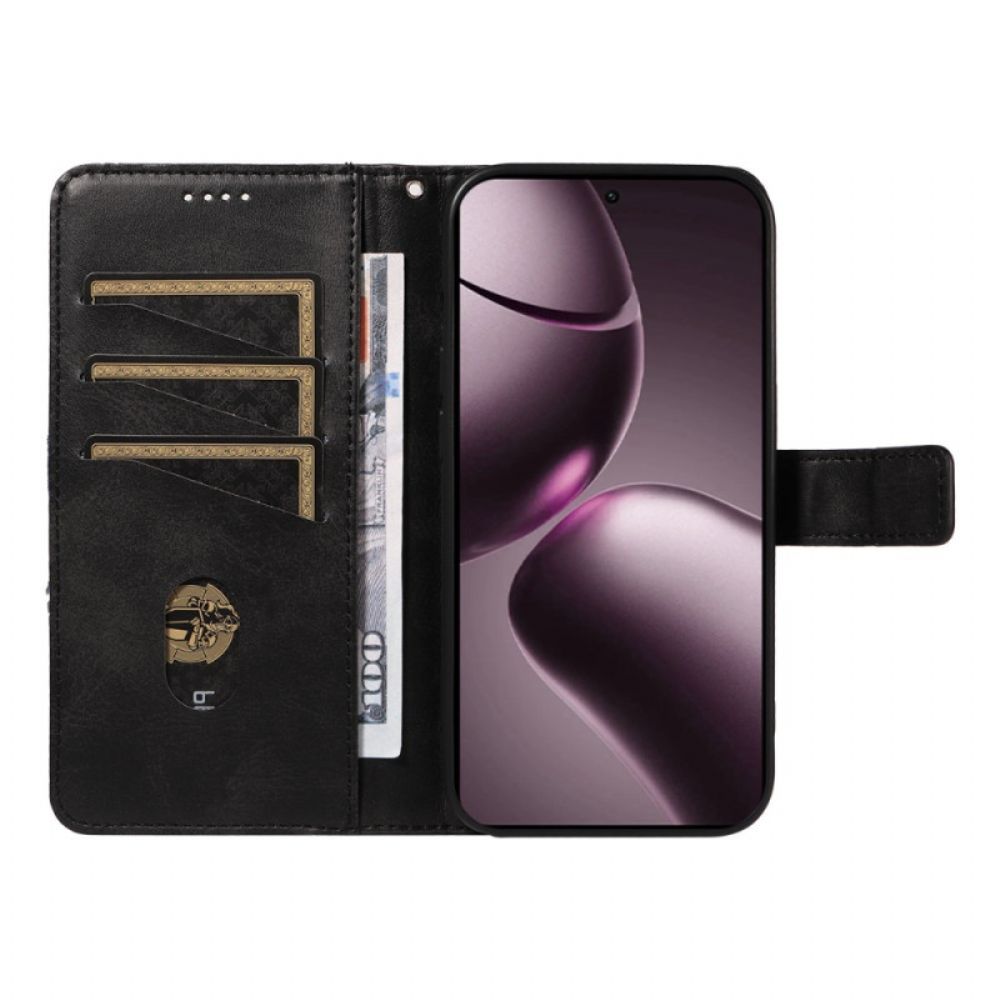 Folio-hoesje Xiaomi 15t Telefoonhoesje Tweekleurig En Lijnen