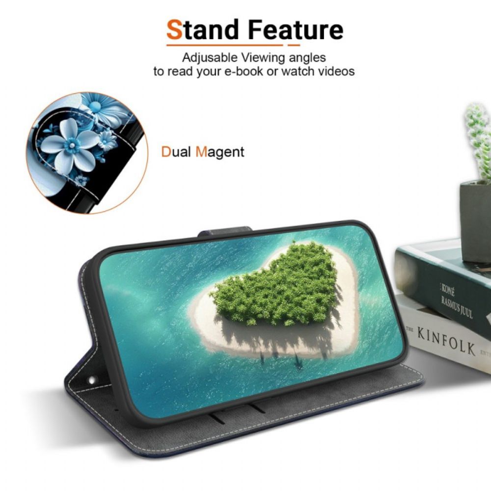 Folio-hoesje Xiaomi 15t Telefoonhoesje Zwarte Orchidee