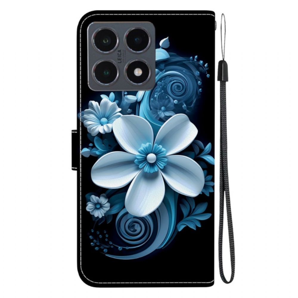 Folio-hoesje Xiaomi 15t Telefoonhoesje Zwarte Orchidee