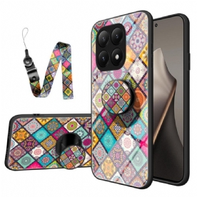 Hoesje Voor Xiaomi 15t Houder En Bandje Met Patchwork Design