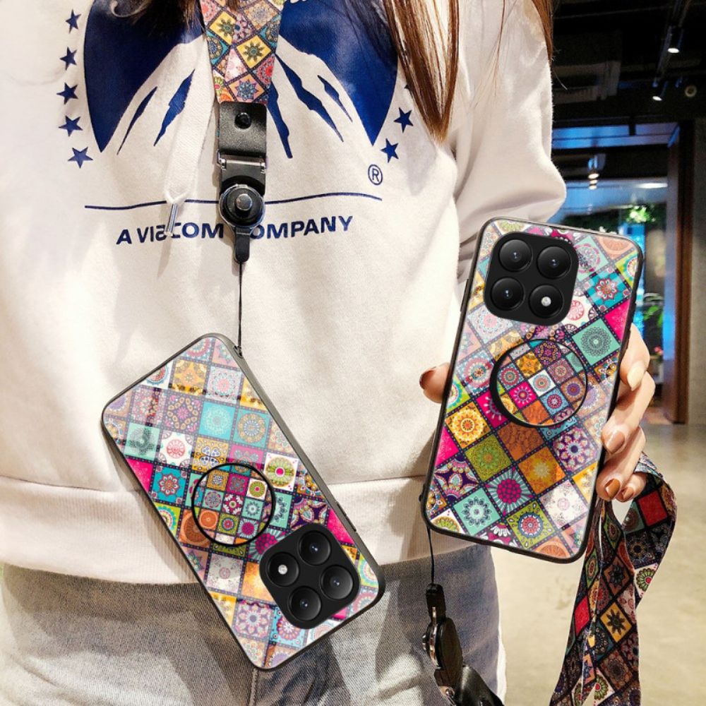 Hoesje Voor Xiaomi 15t Houder En Bandje Met Patchwork Design