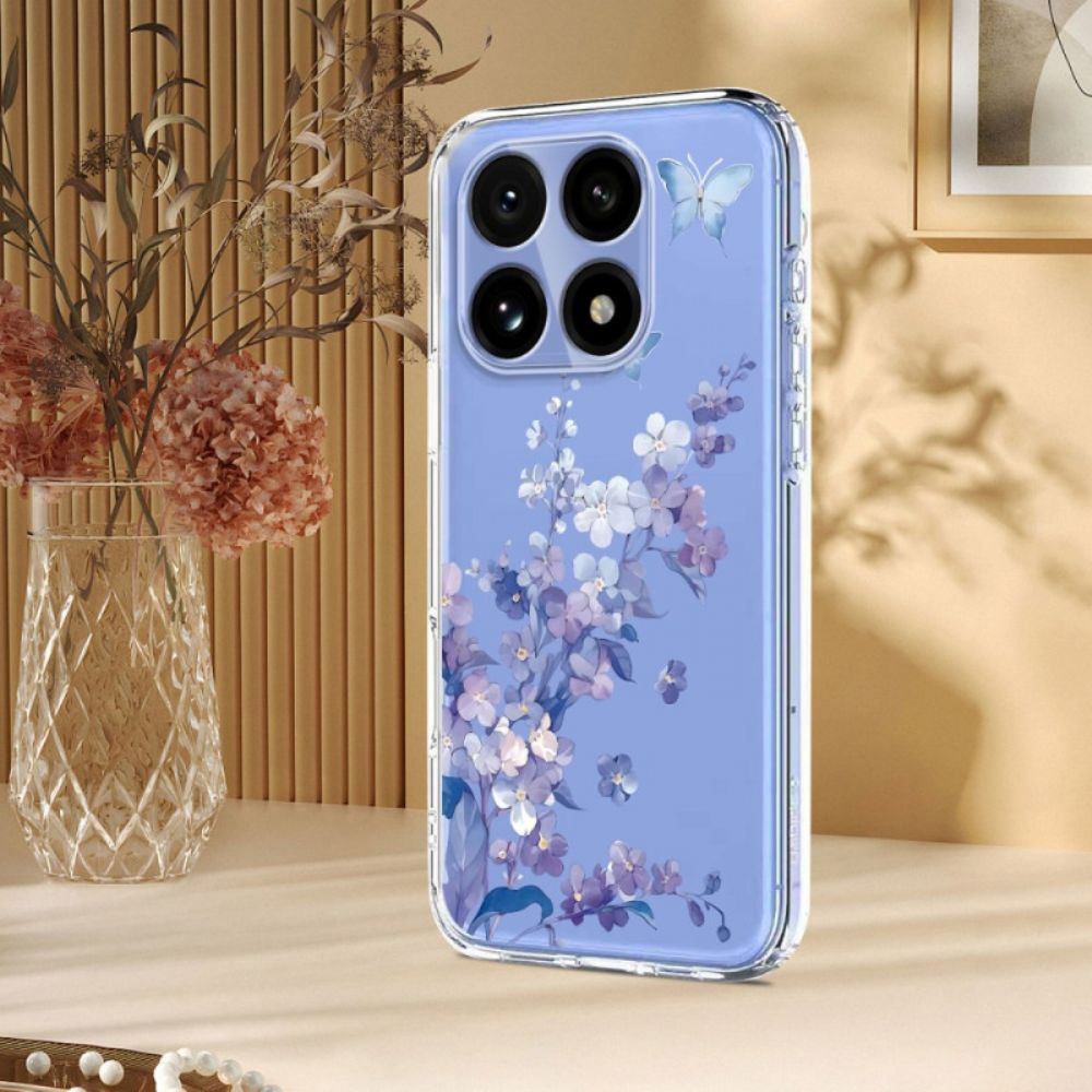Hoesje Voor Xiaomi 15t Transparant Bloemenpatroon