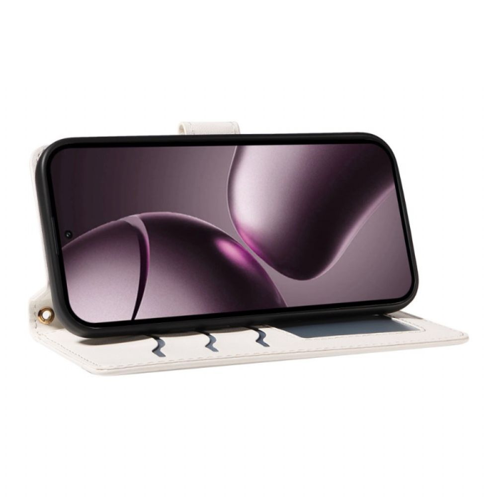 Leren Hoesje Voor Xiaomi 15t Gewatteerd Met Bandje En Schouderband