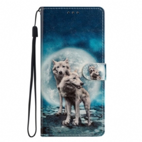 Leren Hoesje Voor Xiaomi 15t Twee Wolven