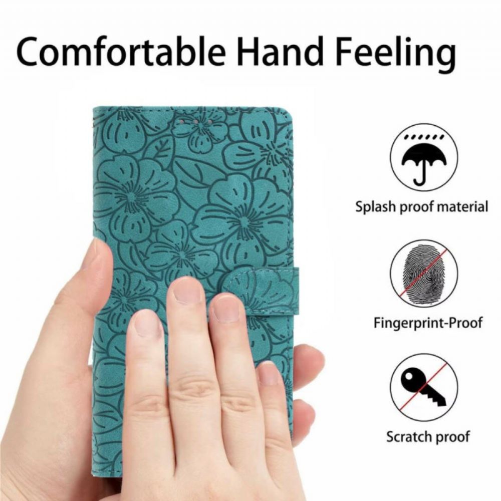 Leren Hoesje Xiaomi 15t Bloemengravure