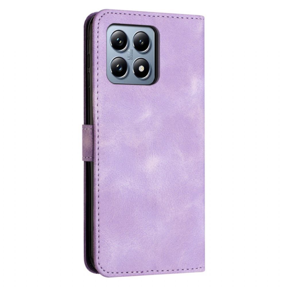 Leren Hoesje Xiaomi 15t Driehoekig Patroon Met Bandje