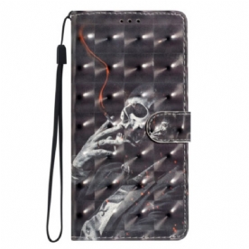 Leren Hoesje Xiaomi 15t Rokend Skelet Bescherming Hoesje