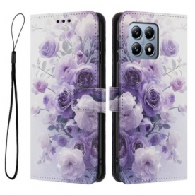 Leren Hoesje Xiaomi 15t Rozen En Viooltjes