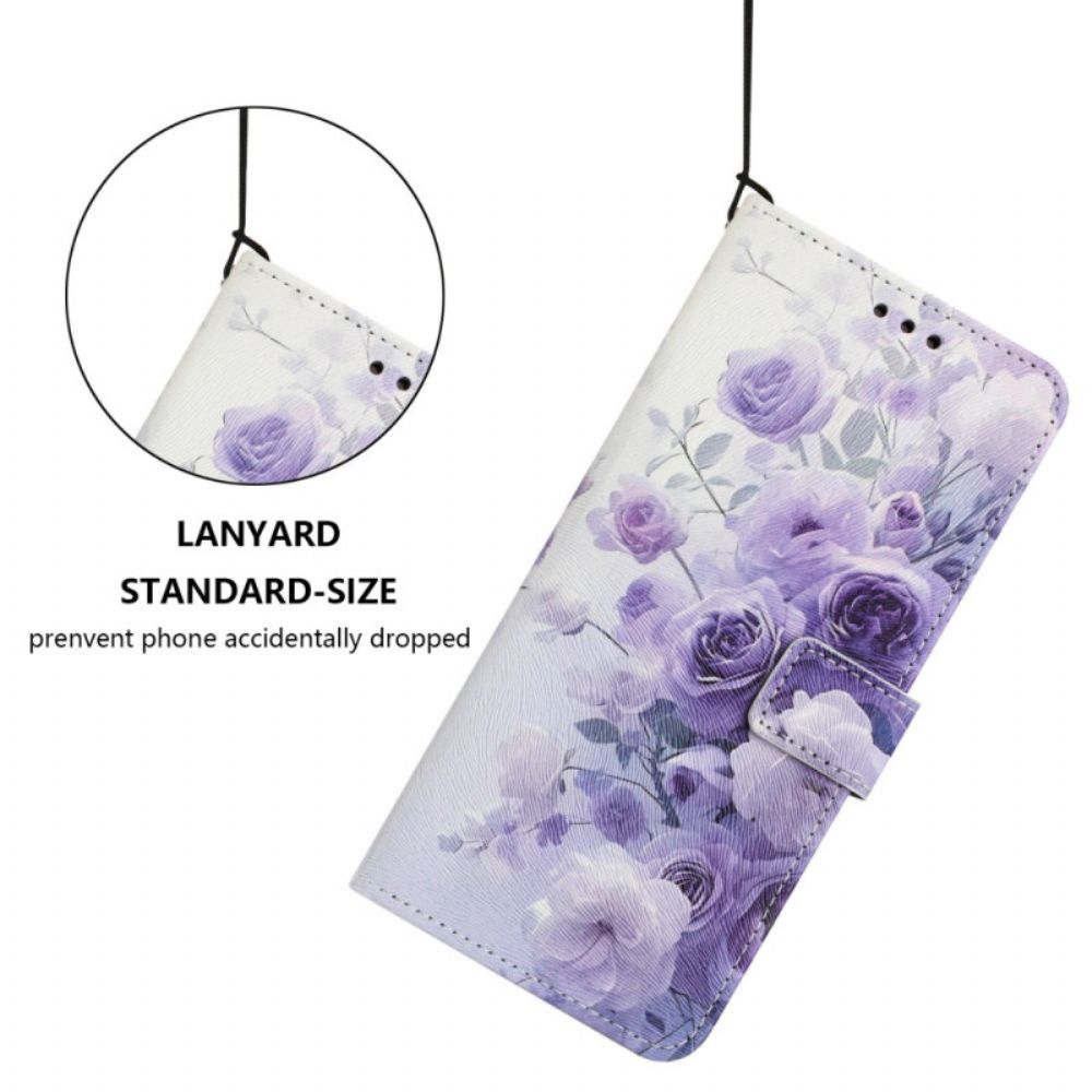Leren Hoesje Xiaomi 15t Rozen En Viooltjes